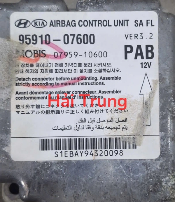 Hộp điều khiển túi khí Kia Morning Picanto 2008-2011 Tháo Xe 95910-07600 9591007600