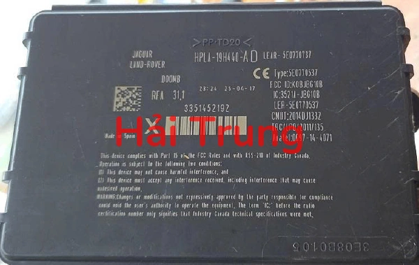 Hộp điều khiển chìa khóa thông mình Keyless JAGUAR XF Tháo Xe HPLA-19H440-AD HPLA19H440AD