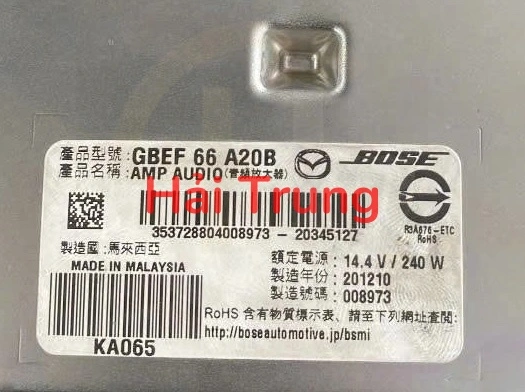 Hộp khuếch đại âm thanh âm ly Mazda 6 2021-2025 Tháo Xe GBEF-66-A20-B