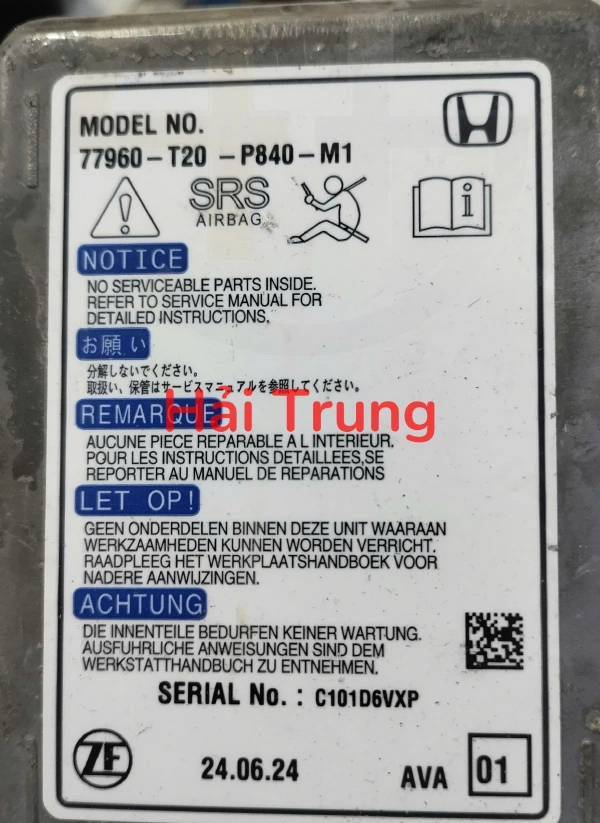 Hộp điều khiển túi khí Honda Civic 2025 Tháo Xe 77960-T20-P840-M1