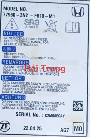 Hộp điều khiển túi khí Honda HRV 2024 2025 2026 Tháo Xe 77960-3N2-F610-M1