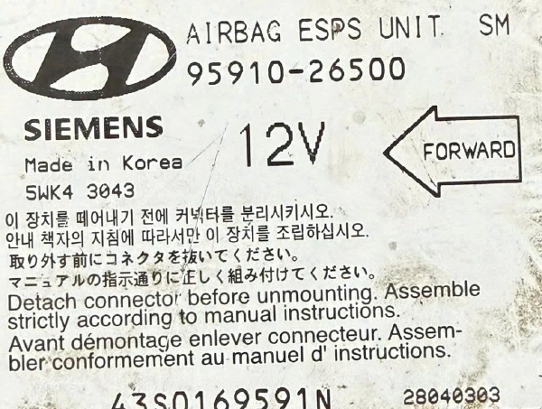 Hộp điều khiển túi khí Hyundai Santafe 2002-2004 Tháo Xe 95910-26500