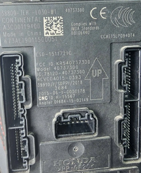 Hộp điều khiển thân xe BCM Honda Civic 2016-2020 Tháo Xe 38800-TEH-L030-M1