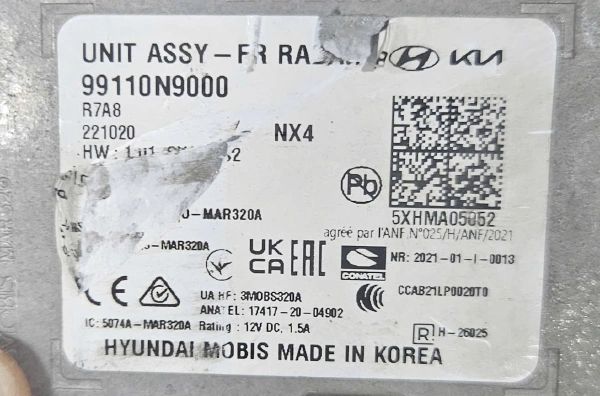 Cảm biến Radar trước Hyundai Tucson 2022-2025 Tháo Xe 99110N9000