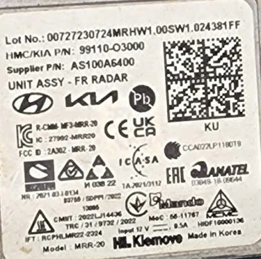 Hộp Radar trước Hyundai Custin Tháo Xe 99110-O3000