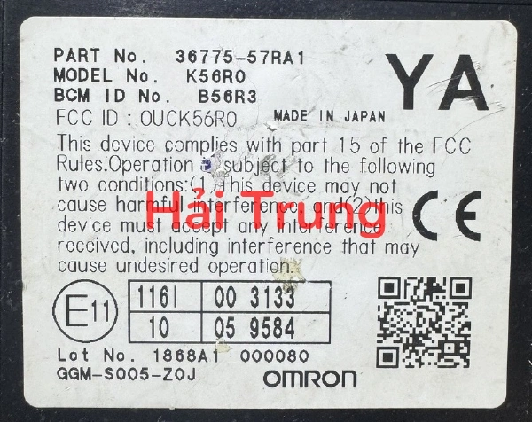 Hộp BCM Suzuki Swift Tháo Xe 36775-57RA1 3677557RA1
