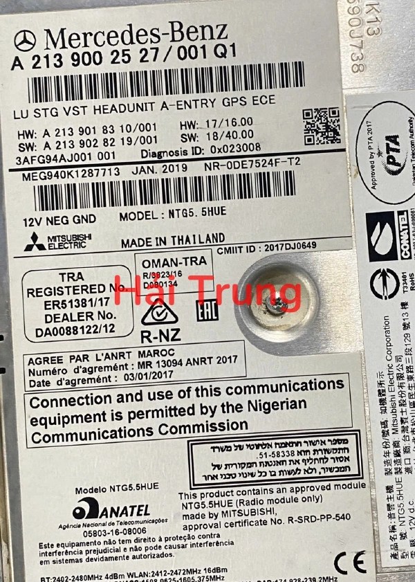 Hộp Radio Mercedes E200 2019 Tháo Xe A2139002527