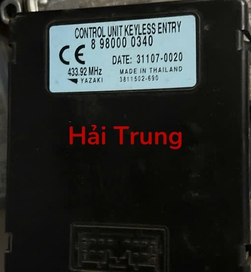 Hộp điều khiển cửa không cần chìa khóa ISUZU D-MAX Tháo Xe 8980000340